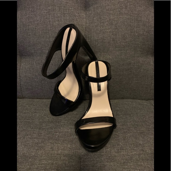 Zara Black Strappy Mule Sandal